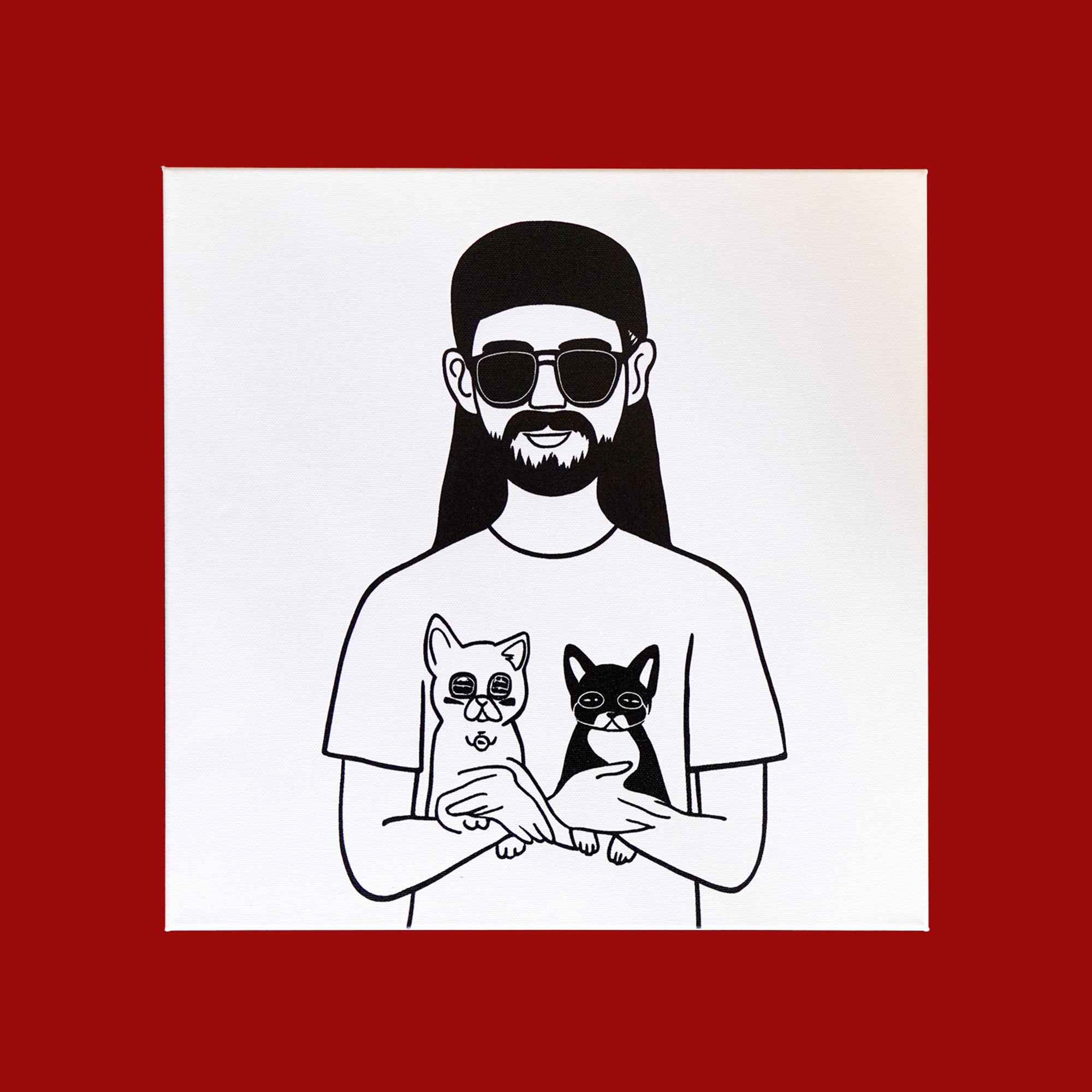 犬とネコどっちが好きなの？｜Art Canvas 40×40