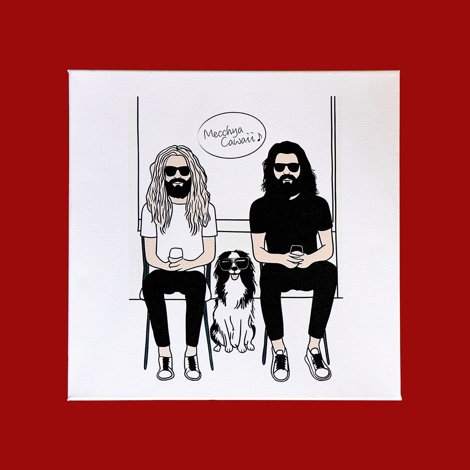 犬カフェ｜Art Canvas 20×20